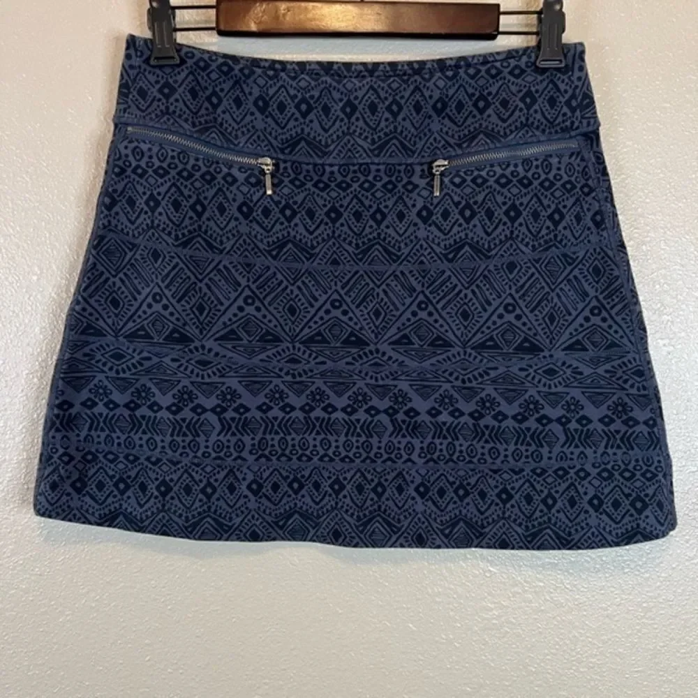 Athleta‎ Cassava Strata Tribal Printed Black/Grey Athletic Skirt small